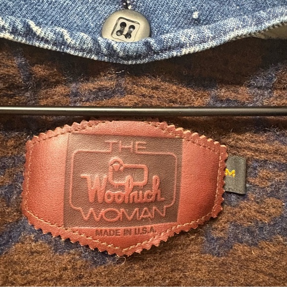 Vintage 80s Woolrich Denim Blanket Lined Barn Coat Chore Jacket Women Medium USA - Picture 4 of 9